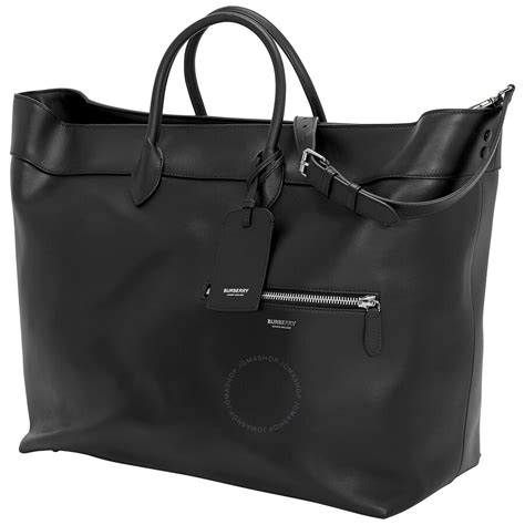 Burberry Mens Black Sanford Leather Tote Bag 